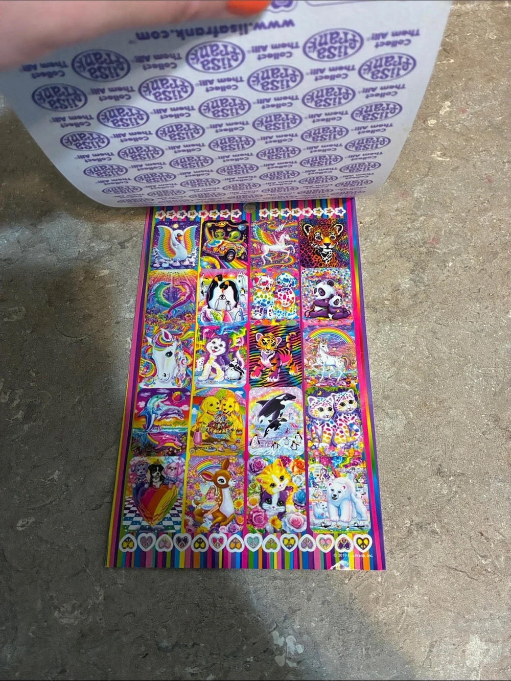 Lisa Frank Rainbow Sticker Pack over 500 missing 2 small heart stickers
